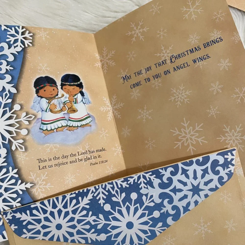 5 JOYFUL Blessings Religious themed Holiday cards by St. Labre Indian School